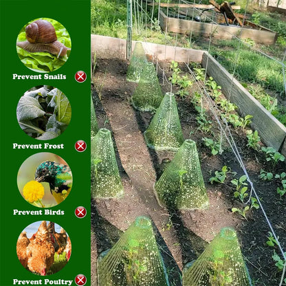 5Pcs Growth Box Planting Tent Reusable Square Use Plant Clock Cover To Protect Plants From Bird Frost and Snail Damage Green