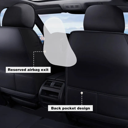 Full Set Leather Car Seat Cover 5-Seat Front + Rear Protectors For Toyota RAV4