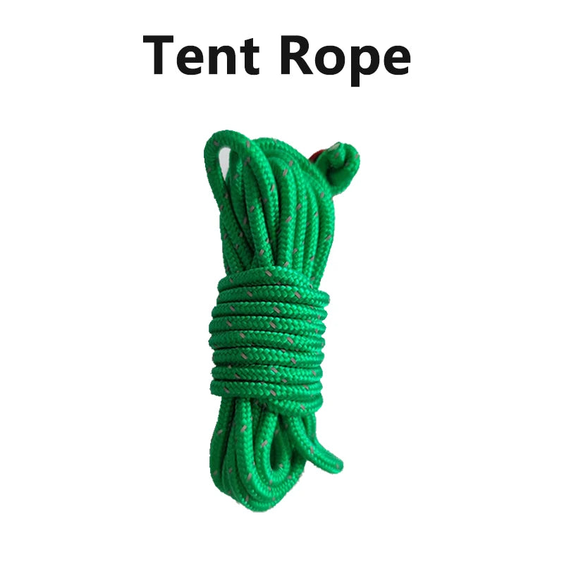 4mm Bold Sturdy Tent Rope High Reflective Luminous Windproof Tent Rope with Double Eye Buckle for Outdoor Camping,Dry,Bundle,Fix
