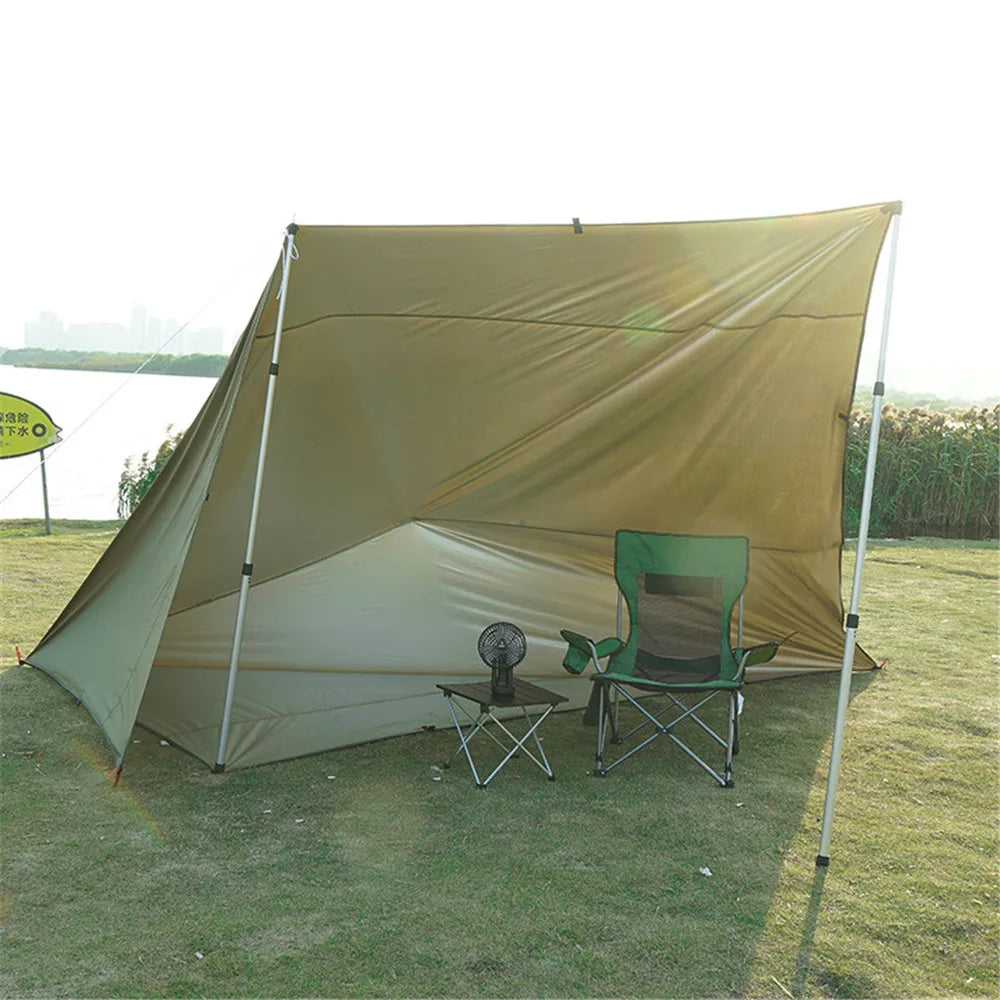 19 Hang Points Tent Tarp Survival Sun Shelter Shade Canopy Outdoor Backpacking Waterproof Camping Awning SunShade4 x4m 4x3m 3x3m