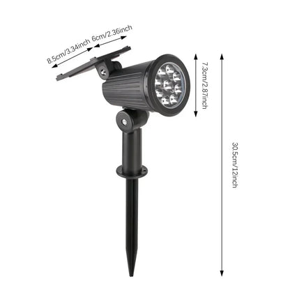 KDULIT 1-2PCS 9LED Solar Powered Lawn Lamp Adjustable Outdoor IP65 Waterproof Garden Courtyard Decoration Street Lamp Spotlight
