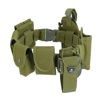 Outdoor tactical gun holster flashlight bag 10 in 1 multifunctional tool kit waist belt nylon Oxford cloth practical safety belt