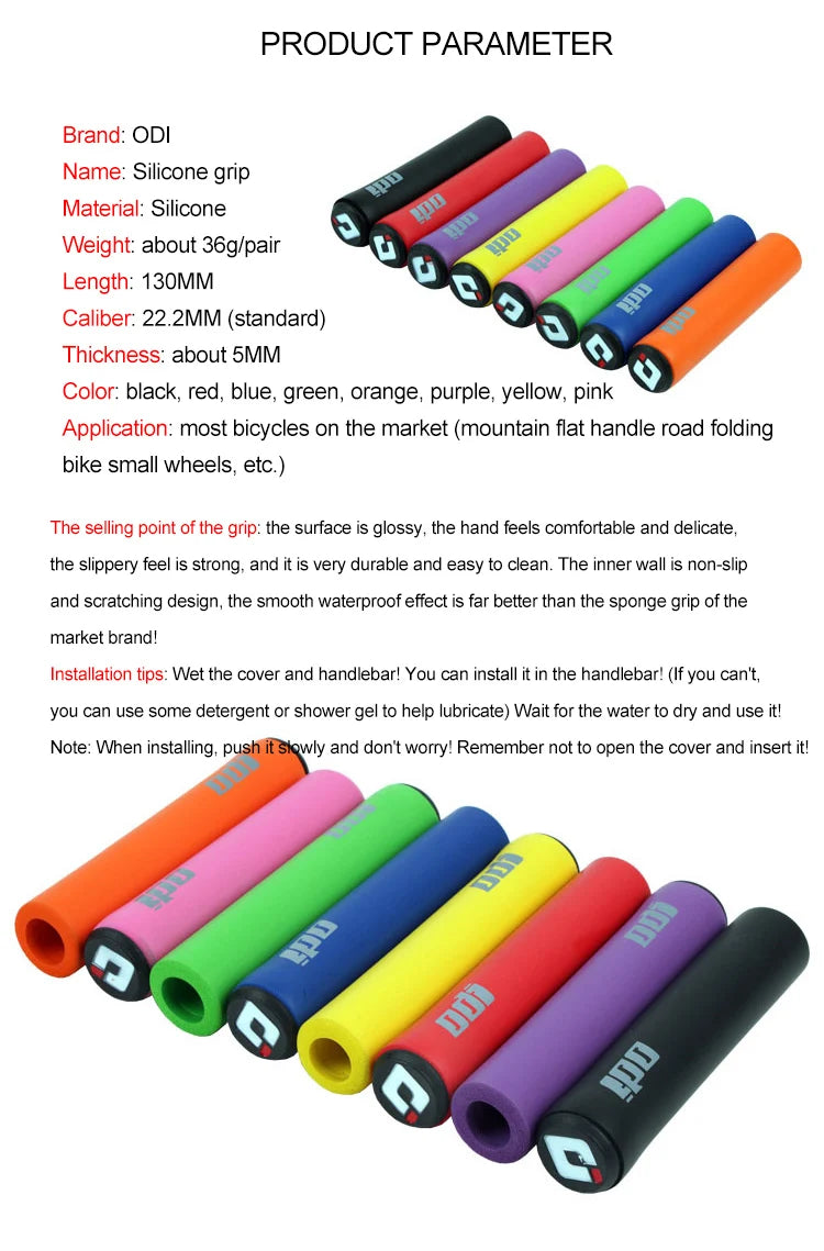 2PCS Cycling Bicycle Grips Soft Mountain Road Bike MTB Handlebar Cover Grips Bicycle Accessories Anti-slip Bike Grip End Cover