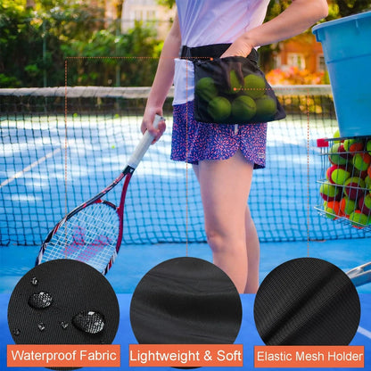 Tennis Ball Holder, Pickleball Ball Wasit Pouch for Women Men Holding 8 Tennis or Pickleball Balls,Tennis & Pickleball Accessory