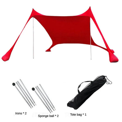 Outdoor Beach Sun Shade Portable UV Protection Family Camping Beach Tent Canopy with Storage Bag for Beach Camping Party Picnic