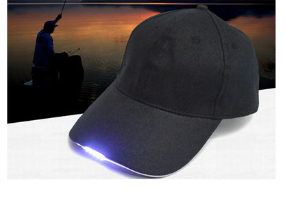 LED Lamp Cap Battery Powered Hat with LED Light Flashlight Headlamp for Outdoor Fishing Jogging Baseball Cap Hiking Caps