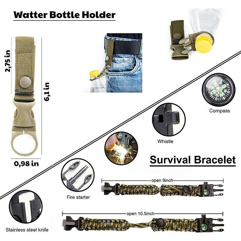 Outdoor Emergency Kit Suit Mountaineering Rescue Supplies Portable Package Camping Reserve Safety First-Aid Bag