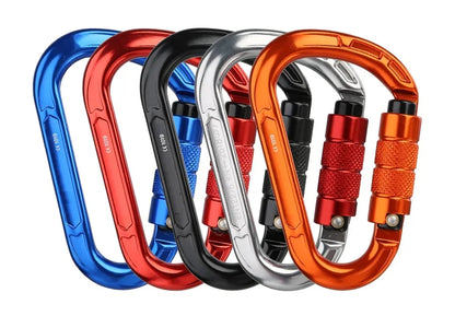 Rock Climbing Carabiner Pear-Shape Buckle 25kN Safety Auto Lock Spring-Loaded Gate Aluminum H-Carabiner Outdoor Kits