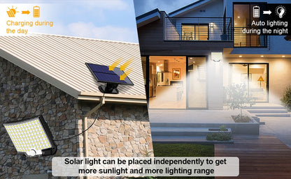 Solar Flood Lights Outdoor 106/318 LED Solar Motion Lights Remote Solar Security Lights Wall Lights Waterproof 3 Modes Garden