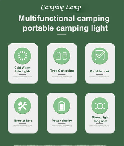WEST BIKING Camping Tent Hanging Light Portable Camping Lanterns USB Rechargeable Led Light Camp Lamp for Outdoor Emergency