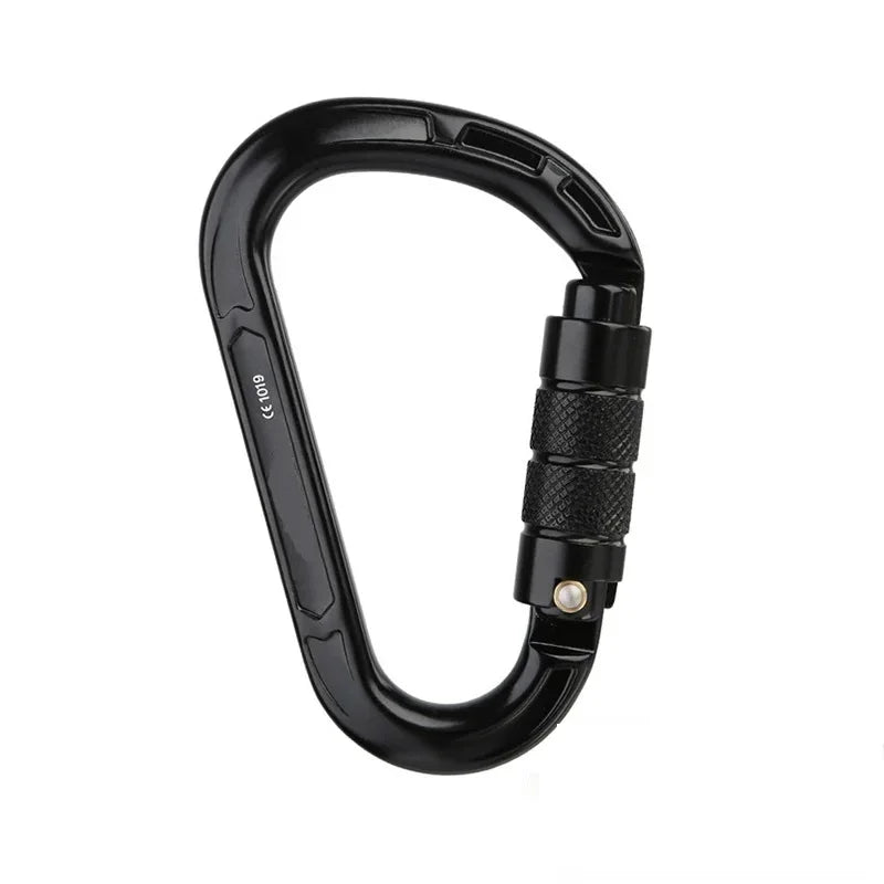 Rock Climbing Carabiner Pear-Shape Buckle 25kN Safety Auto Lock Spring-Loaded Gate Aluminum H-Carabiner Outdoor Kits