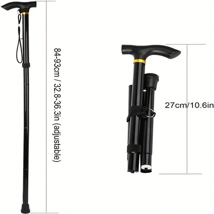 Hiking Camping Mountaineering Poles Walking Stick Telescopic Baton Trekking Poles Folding Cane Crutches Pole Unisex