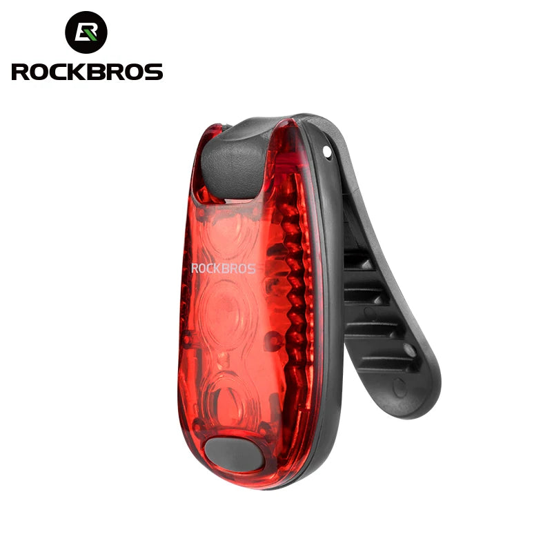 ROCKBROS Bike Rear Light  Bicycle Warning Tail Light Cycling Helmet Bag Taillight Lantern Water Repellent Mini Bike Accessories