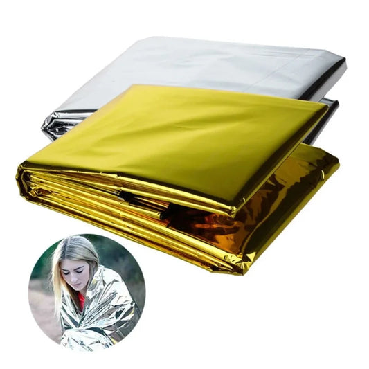Hypothermia Rescue First Aid Camp Keep Foil Mylar Lifesave Warm Heat Bushcraft Outdoor Thermal Dry Emergent Blanket Survival Kit