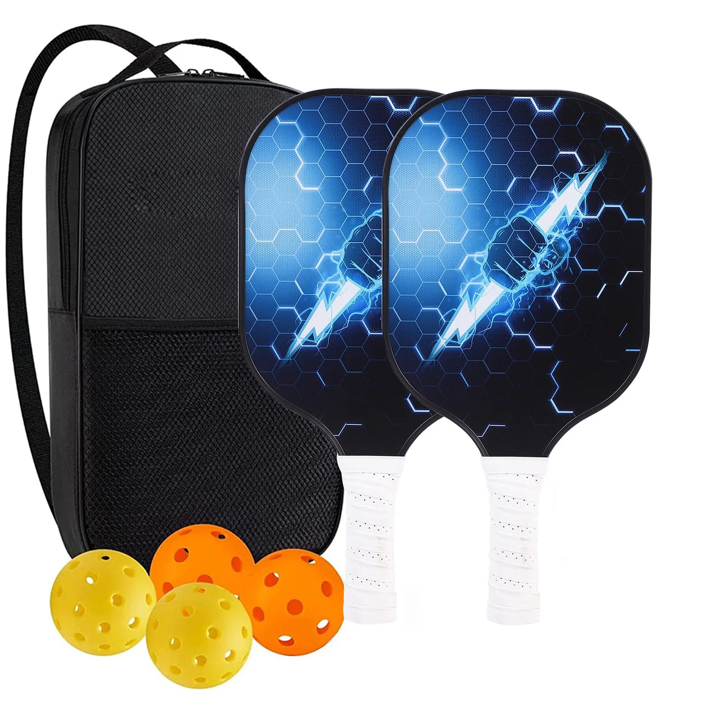 Pickleball Paddles USAPA Approved Set Rackets Honeycomb Core 4 Balls Portable Racquet Cover Carrying Bag Gift Kit Indoor Outdoor