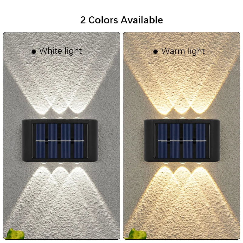 6LED Solar Lights, Outdoor Atmosphere Wall Lamp,Up And Down Light Control for Garden Yard Street Balcony Terrace Camping Decor