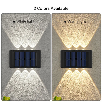 6LED Solar Lights, Outdoor Atmosphere Wall Lamp,Up And Down Light Control for Garden Yard Street Balcony Terrace Camping Decor