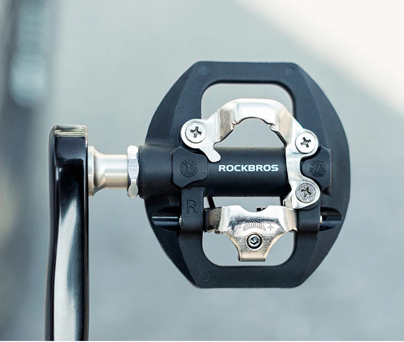 ROCKBROS Bicycle Lock Pedal 2 In 1 Anti-slip Lock Nylon Pedal MTB Bike Pedals Flat Cleat Platform Shimano SPD Bike Accessories