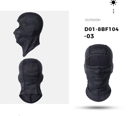 Cycling Full Face Balaclava Cooling Face Mask Breathable Ice Silk Wicking Absorbent Headgear for Bicycle Helmet Riding Gear Men
