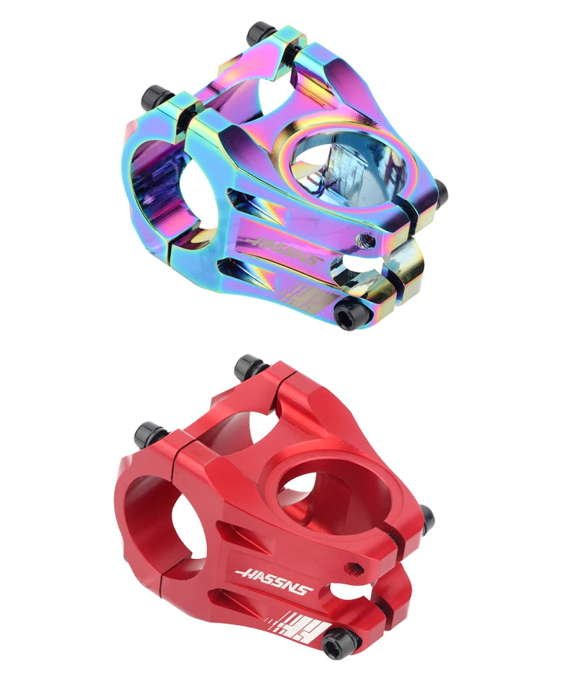HASSN CNC Stem Mtb Handlebar Stem 35mm Bicycle Short Power Road Bike 31.8 Table Bmx Bridge Pipe Cycling Power Adjustable Rod