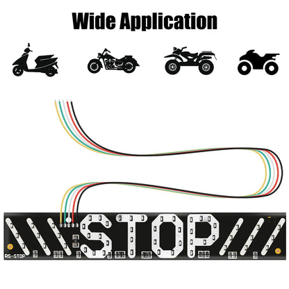 12V Taillights Motorcycle Turn Signal Lights With Stop Logo Flashing Brake Tail Lamps Turning Indicator LED Strips Waterproof
