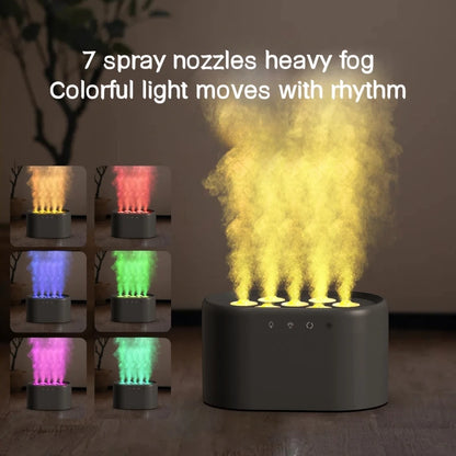 Heavy Fog 7 Spray Nozzles Aroma Humidifier USB Electric Aroma Air Purifier with Pickup Light Sound Control Mist Air Humidifier
