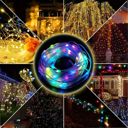 WS2812B RGB LED String 20m 10m 5m DIY Smart IC APP Bluetooth Remote Fairy Lights Dreamcolor Garden Party Christmas Wedding Decor