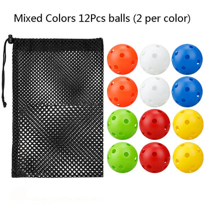 12Pcs Pickleball Balls 26 Holes 72mm Pickleball High Elastic Durable Hollow Balls For Professional Beginner Indoor Training Ball
