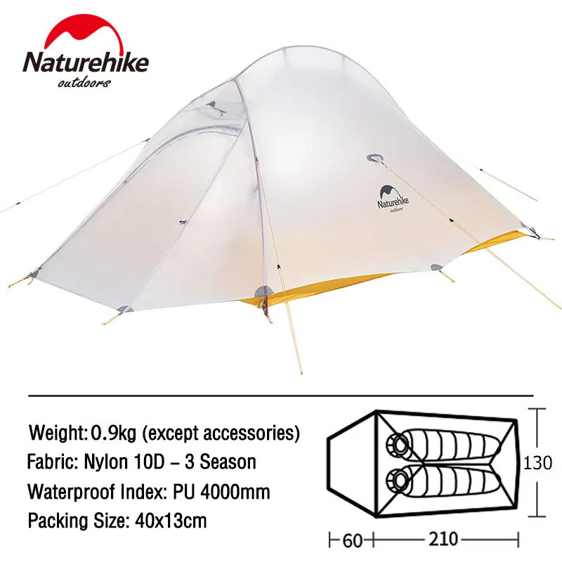 Naturehike Tent Cloud Up Series Ultralight Outdoor Camping Tent Waterproof Backpacking Cycling Tent Camping Tent With Floor Mat