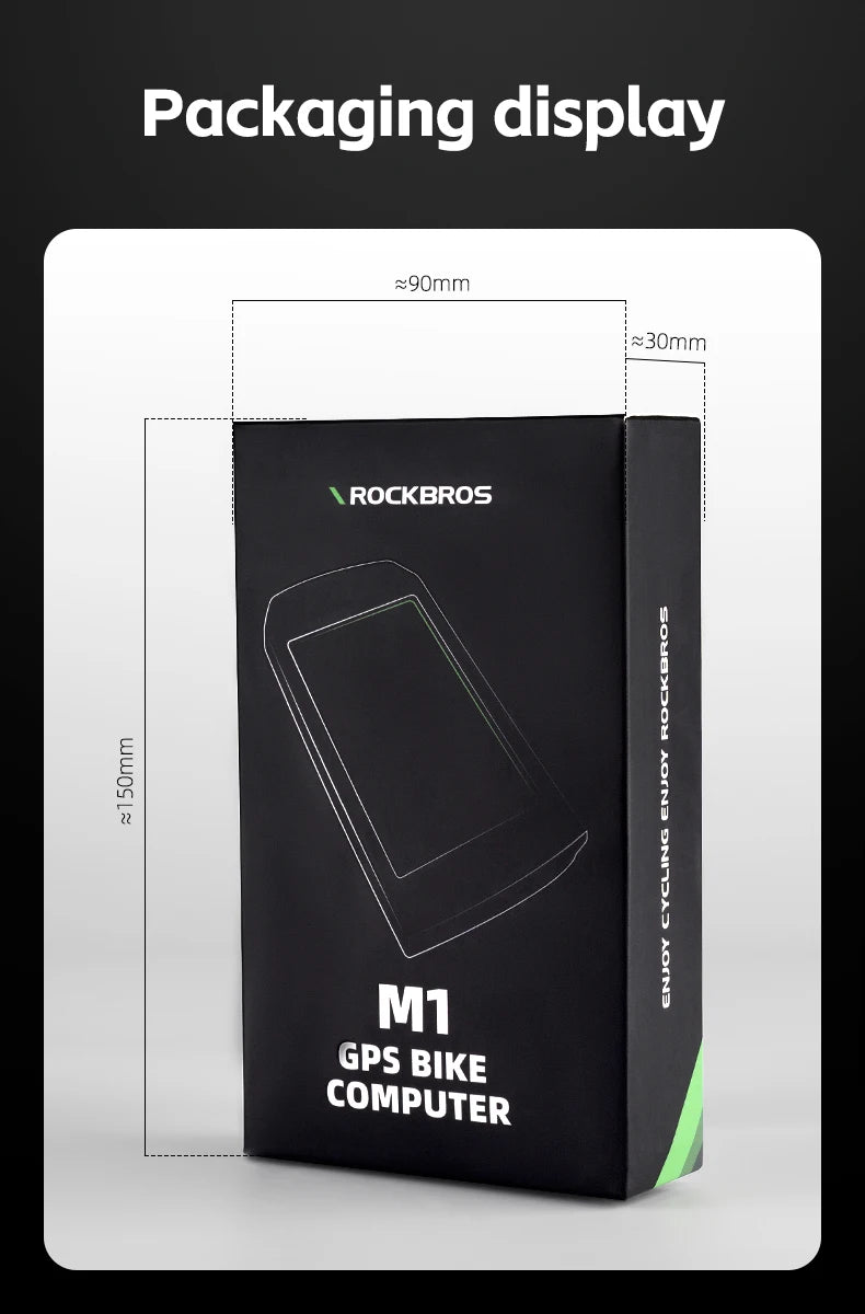 ROCKBROS M1 GPS Bicycle Computer Bluetooth 5.0 ANT+ Wireless Speedometer MTB Road Bike Ciclismo Speed Meter for Garmin Zwift