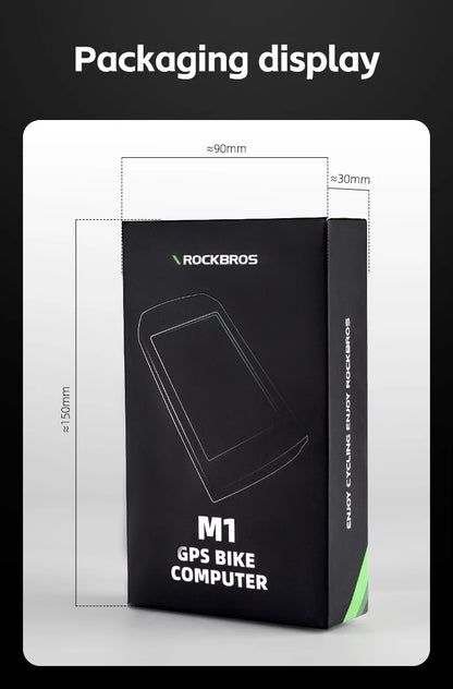 ROCKBROS M1 GPS Bicycle Computer Bluetooth 5.0 ANT+ Wireless Speedometer MTB Road Bike Ciclismo Speed Meter for Garmin Zwift