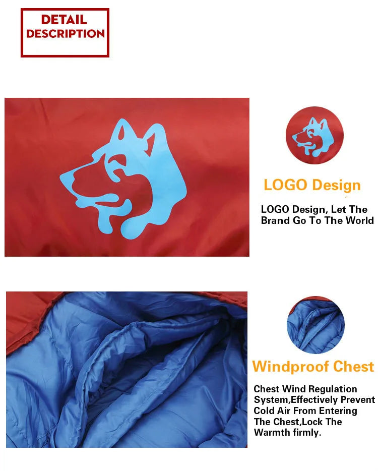 한국 특가 JUNGLE KING CY0903 Thickened Winter Cold Weather Waterproof Sleeping Bag Camping Hiking Supplies -8℃ Cotton Sleeping Bags