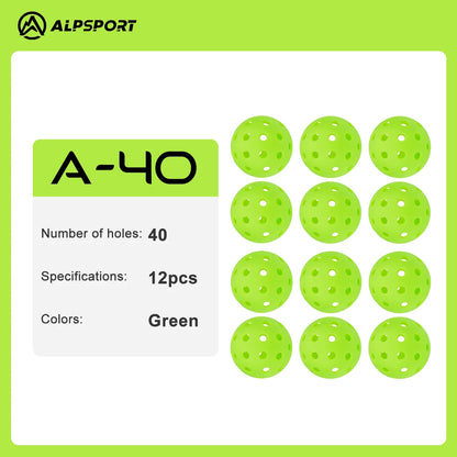 ALP Outdoor Pickleball 74mm Durable 40 Holes 26 Holes 1/3/6/12/100 Pieces/PCS 26g Original USA Professional Pickleball
