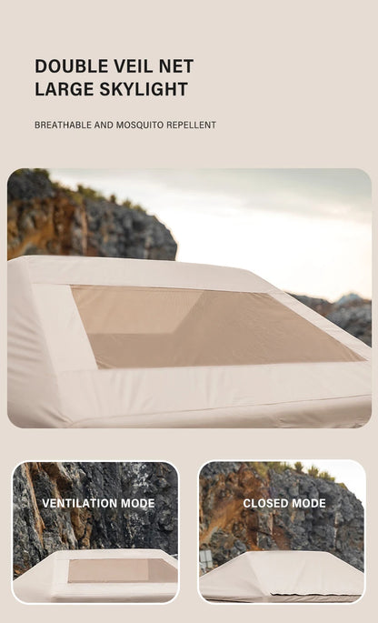 Outdoor Camping 3-4 Person Portable Waterproof Family Awning Beach Tent Quick Opening Fishing Tent Picnic Park Anti-UV Shade