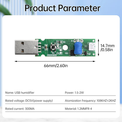 DC5V USB Ultrasonic Sprayer Humidifier Atomizer Driving Module Mini Humidifier DIY Kits 108KHZ 4/12 Hours Automatic Power Off