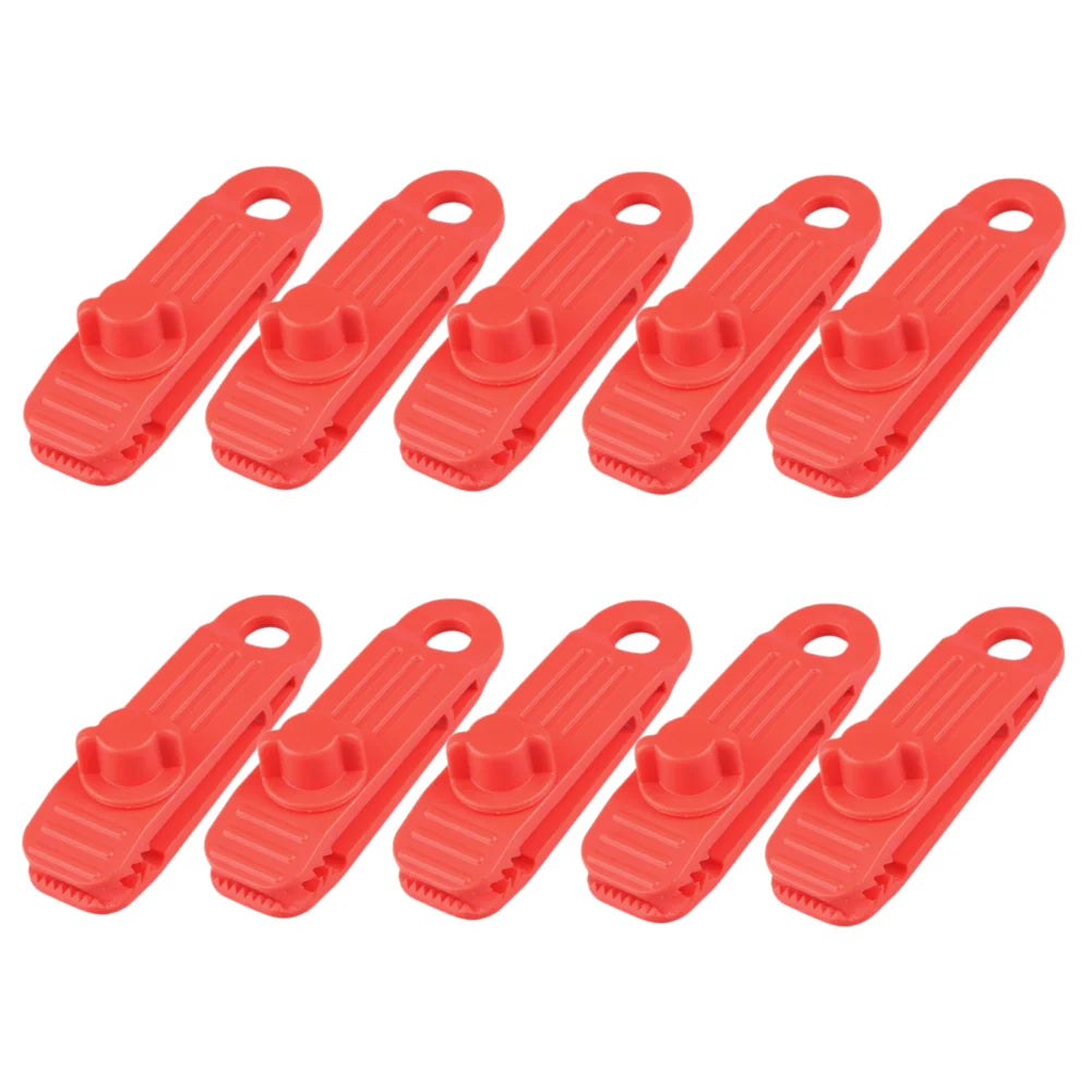 10 PCS Tent Crocodile Clip Tents Awning Wind Rope Clamp Plastic Clip Inverted Hook Design Bite Fastening for Outdoor Camping