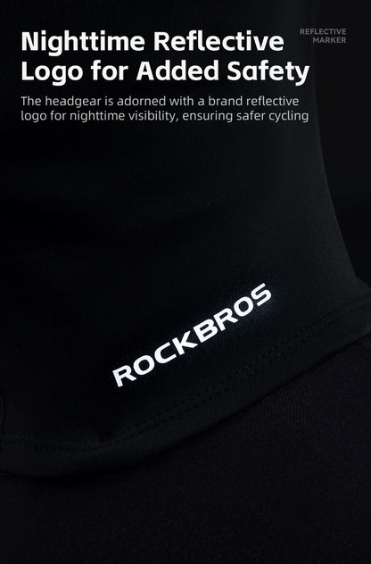 ROCKBROS Bicycle Fleece Head Mask Windproof Cycling Face Mask Balaclava Breathable Warm Bike Equipement Skiing Fleece Headgear