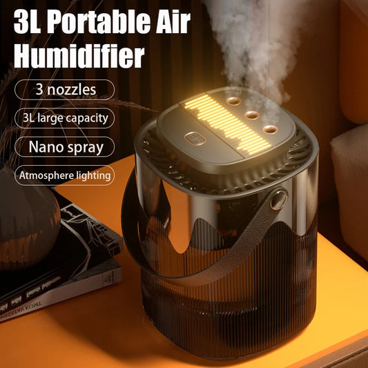 3L Air Humidifier Large Capacity 3 Spray Ports Household Atomizer USB Desktop Office umidificador Cool Mist Maker Aroma Diffuser