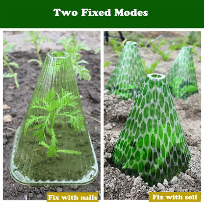 5Pcs Growth Box Planting Tent Reusable Square Use Plant Clock Cover To Protect Plants From Bird Frost and Snail Damage Green