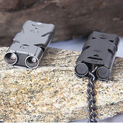 Portable Whistle 180 db Aluminum Alloy Double Tube Lifesaving Emergency SOS Safety Survival Tool Kit Outdoor Camping Equipment