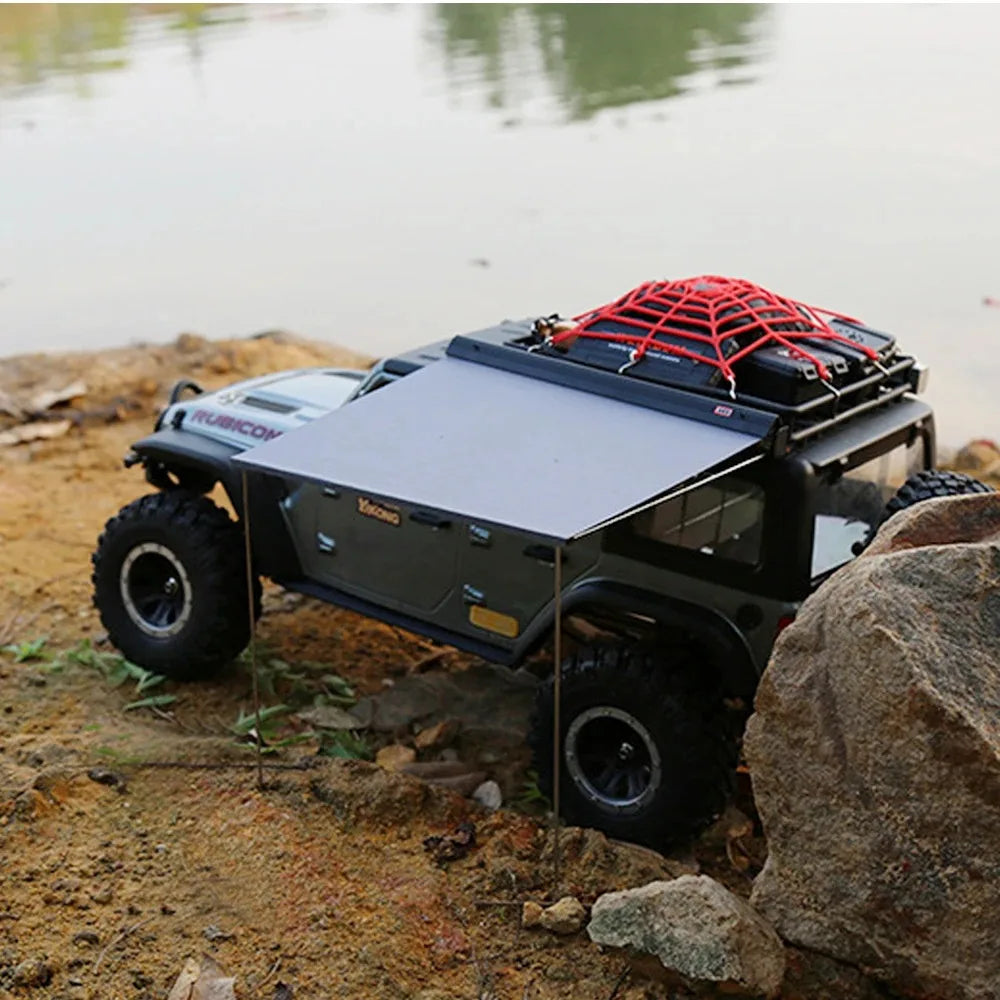 Toy Car Side Awning Rooftop Tent/Luggage Roof Rack Net For 1/10 1/8 RC Crawler Car ARB RS Traxxas TRX4 SCX10 TAMIYA ARRMA D90