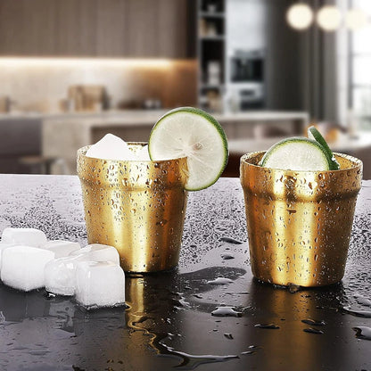 3pcs Stainless Steel304 Cup Outdoor Gear Stackable Cup Camping Cups Metal Coffee Travel Cup Sets Portable Drink-ware Gold