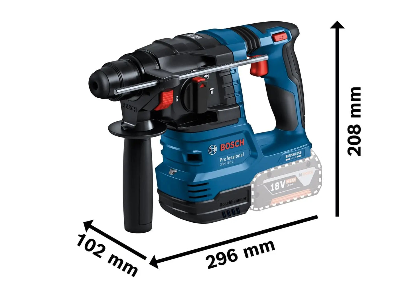 BOSCH GBH 185-LI GDE12 Brushless Cordless  Rotary Hammer Impact Drill Vacuum Cleaner 18V Electric Hammer Power Tools SET