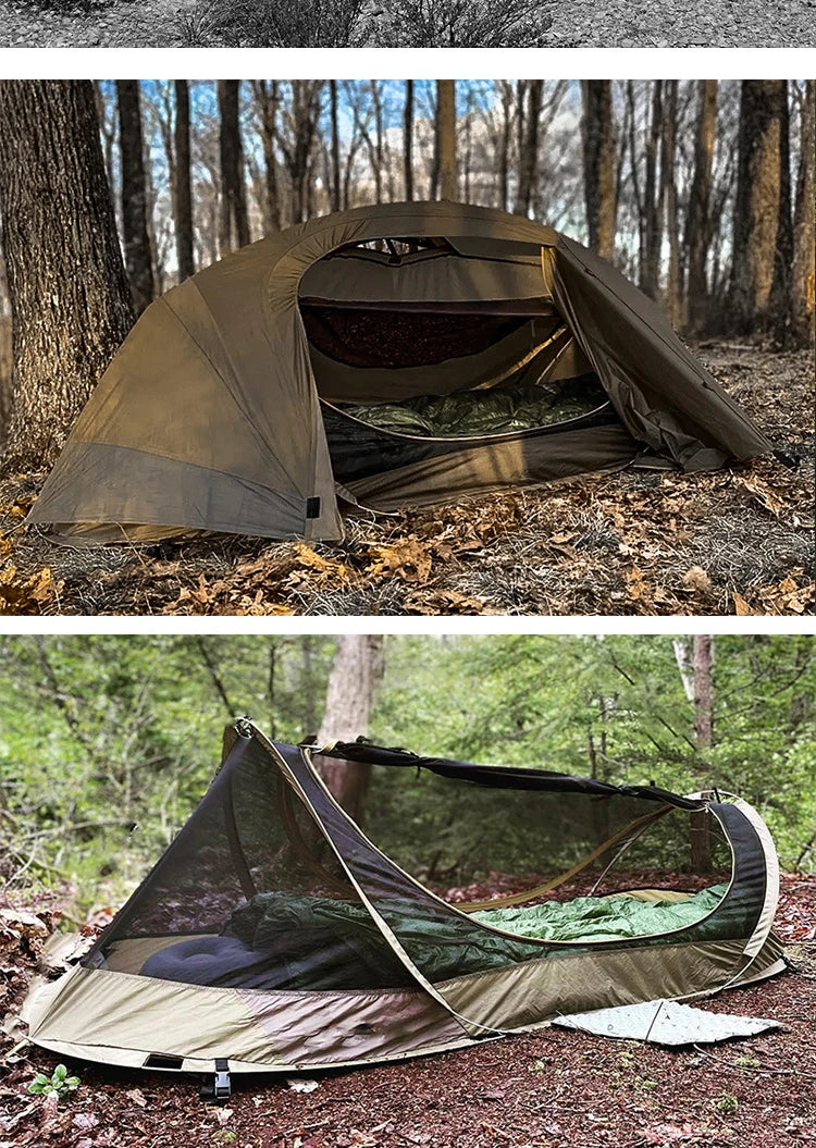 Sonuto-Lightweight Camping and Mountaineering Hiking Tent, Aluminum Alloy Poles, Waterproof and Mosquito Proof, Single Person