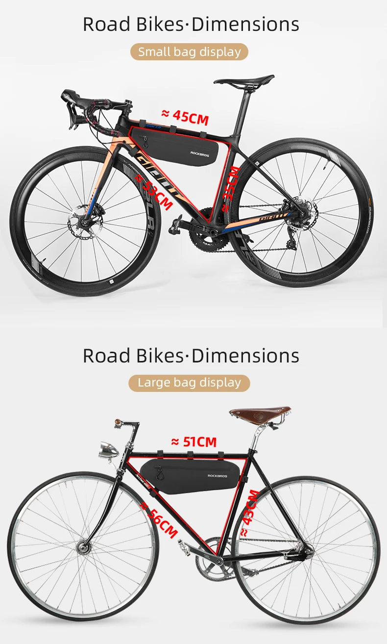 ROCKBROS Cycling Bicycle Bags Top Tube Front Frame Bag Waterproof MTB Road Triangle Pannier Dirt-resistant Bike Accessories Bags