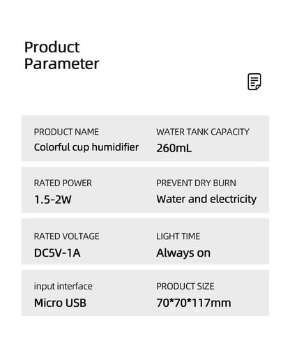 Mini Ultrasonic Air Humidifier Aromatherapy Diffuser Vehicle Mounted Portable Spray Usb Fragrance Essential Family Bedroom 260ml