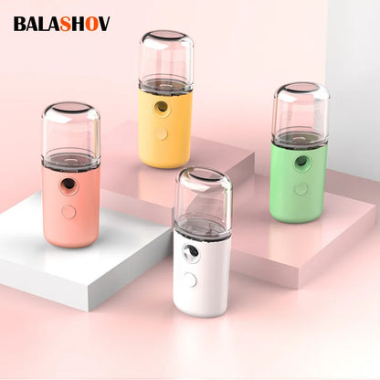 Portable Mini Air Humidifier Nano Face Steamer Facial Sprayer USB Rechargeable Nano Spray Hydry Apparatus Cold Spray Apparatus
