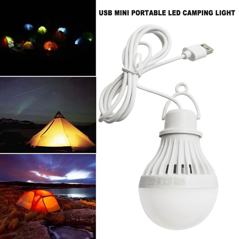 1/2pcs Portable Lantern Camp Lights USB Bulb 5W/7W Power Outdoor Camping Multi Tool 5V LED for Tent Camping Gear Hiking USB Lamp