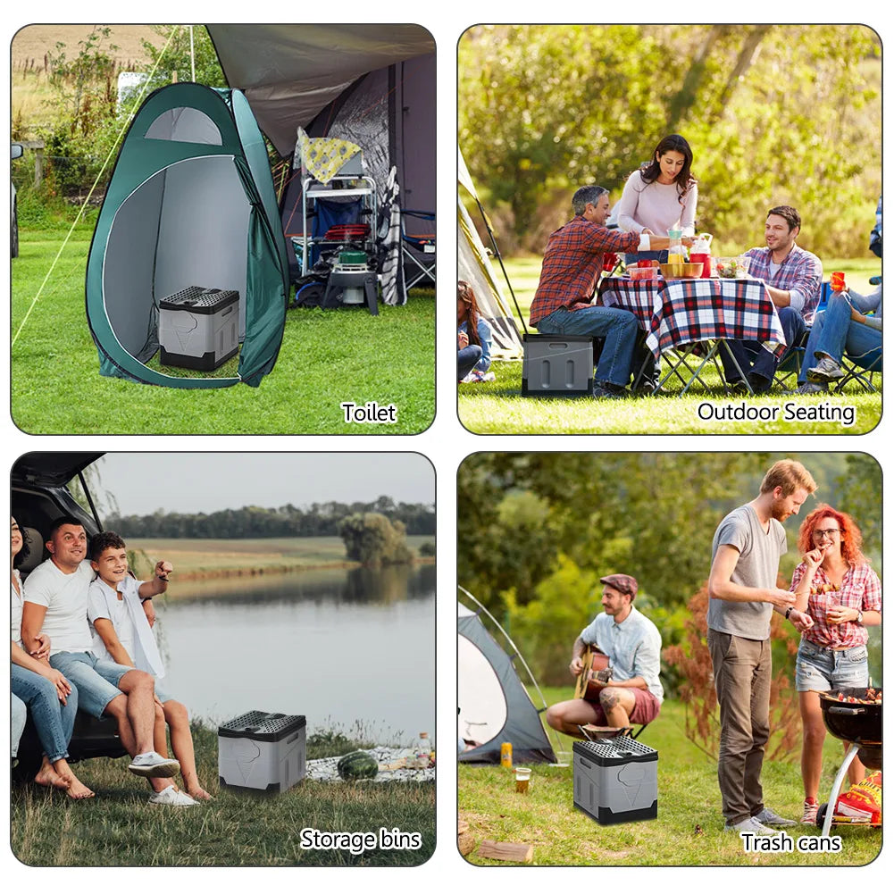 Plastic Portable Outdoor Toilet Tent Car Emergency Toilet with cover Travel Washable Camping Toilet Self-driving Picnic Seat