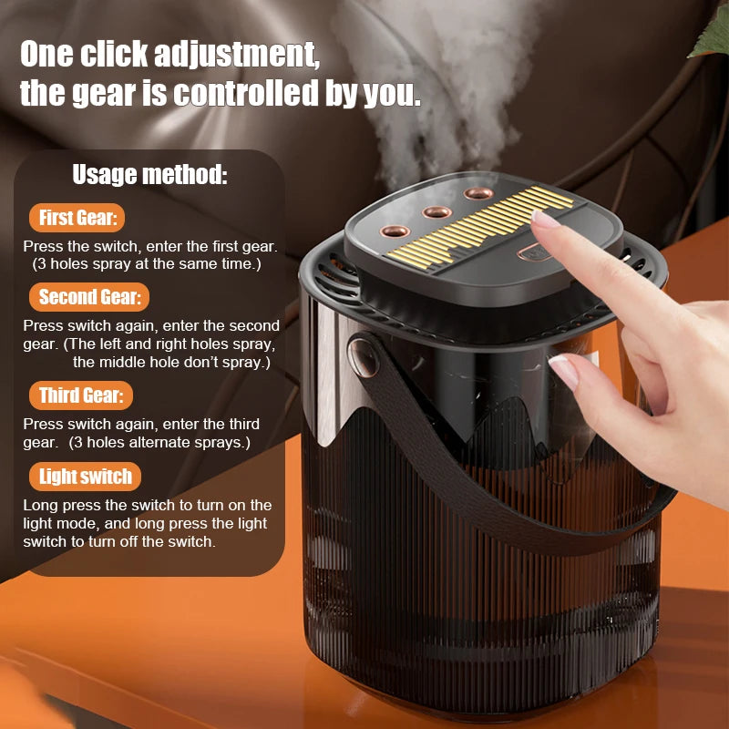 3L Air Humidifier Large Capacity 3 Spray Ports Household Atomizer USB Desktop Office umidificador Cool Mist Maker Aroma Diffuser
